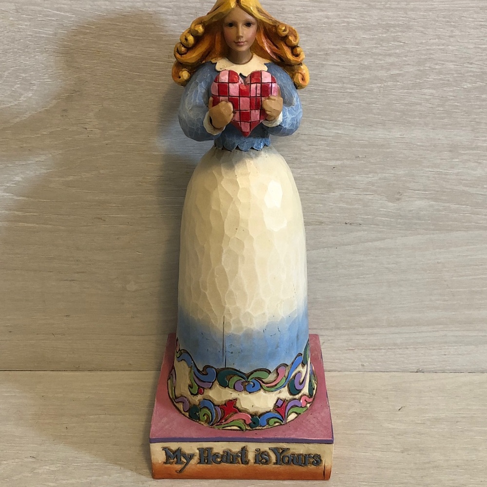 Jim Shore Devotion & Emotion "My Heart Is Yours" Girl w/ Heart 2006 Pls Read